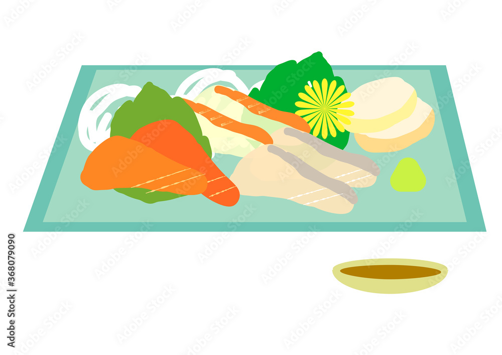 上品な和食のイラスト お刺身盛り合わせ Stock Vector Adobe Stock