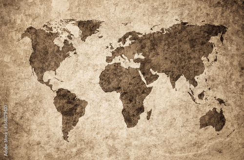 Fototapeta Naklejka Na Ścianę i Meble -  grunge map of the world