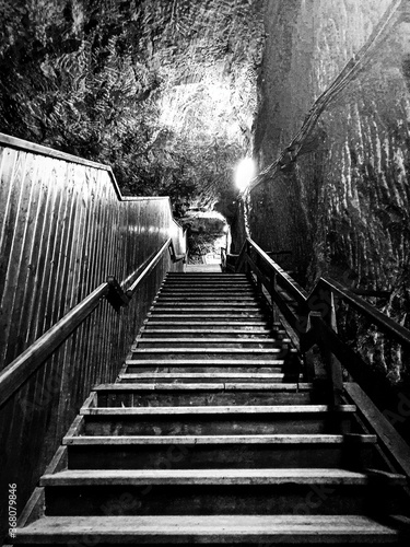 Fototapeta Naklejka Na Ścianę i Meble -  Old salt mine stairs.