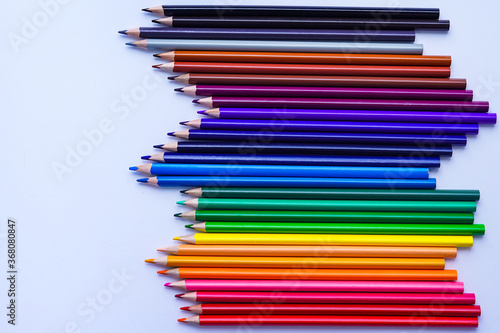 A set of their many colored pencils