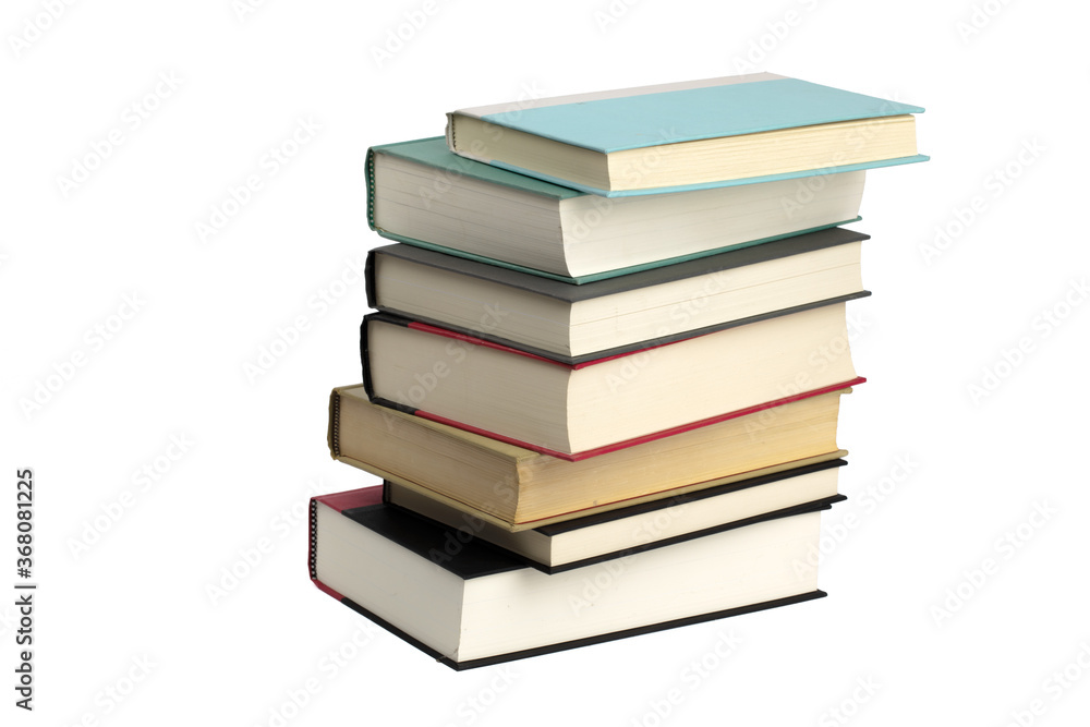 an uneven stack of old hard cover bound books isolated on white
an uneven stack of old hard cover bound books isolated on white