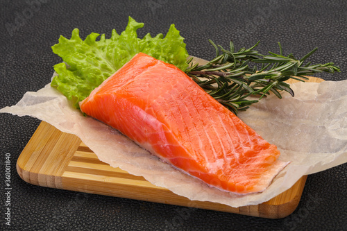 Piece of raw salmon