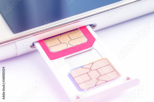 Plakat macro technology, a smart phone for two sim cards