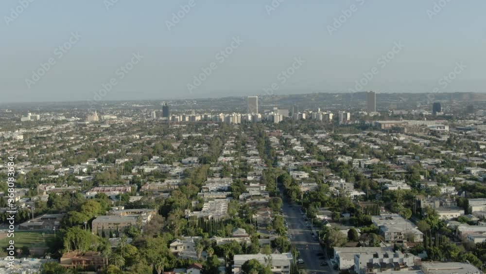 Los Angeles Miracle Mile from Hollywood Aerial Shot L California USA Los Angeles Miracle Mile from Hollywood Aerial Shot L California USA