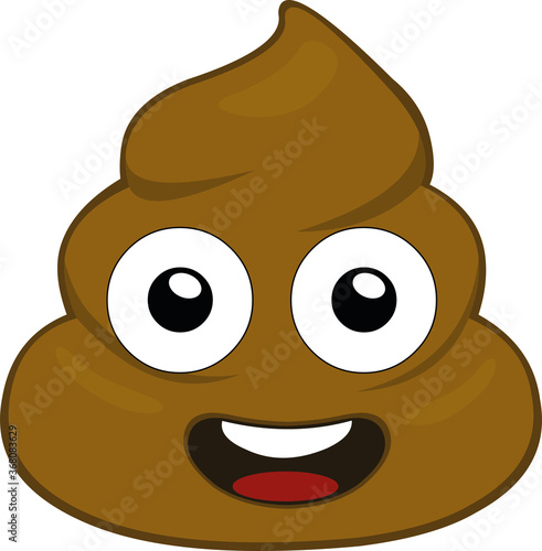 Vector illustration of a cute poop emoticon