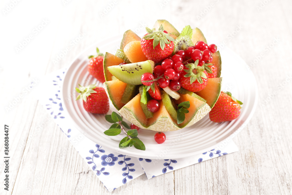 fruit salad with melon and berries fruits fruit salad with melon and berries fruits