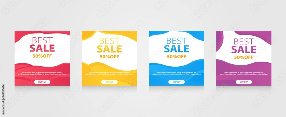 Dynamic modern fluid mobile for flash sale banners. Sale banner template design, Flash sale special offer set
