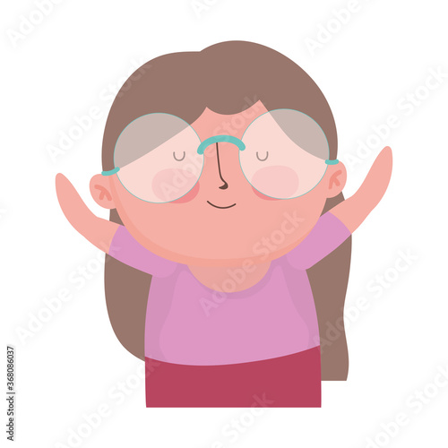 Wallpaper Mural grandparents day, cute old woman granny cartoon character portrait isolated icon design white background Torontodigital.ca