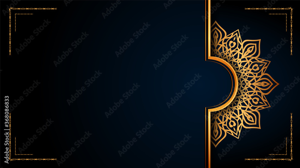 Fotografie Luxury ornamental mandala Islamic background with golden arabesque patterns