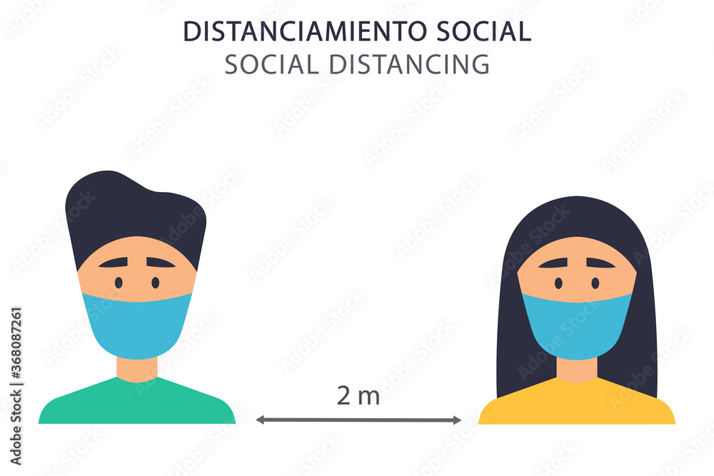 Las personas que usan mascarilla o cubre bocas mantienen la distancia