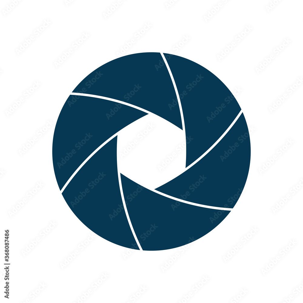 Camera lens shutter icon isolated on white background. Vector illustration Camera lens shutter icon isolated on white background. Vector illustration