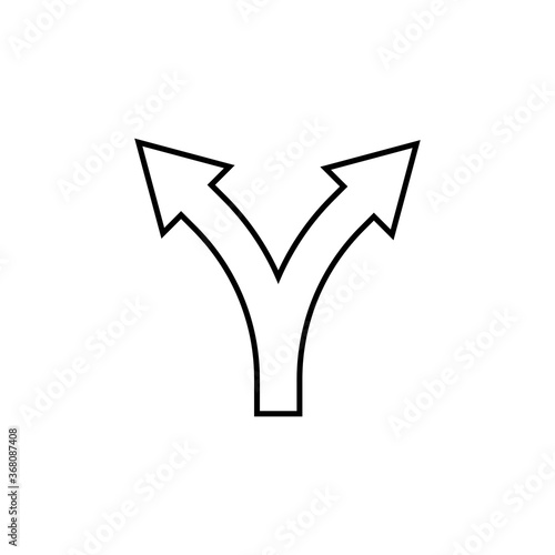 Two way direction arrow icon isolated on white background. Vector illustration