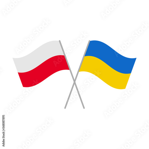 Free Download Polish and Ukrainian flags icon isolated on white background. Vector illustration - GFXLoad