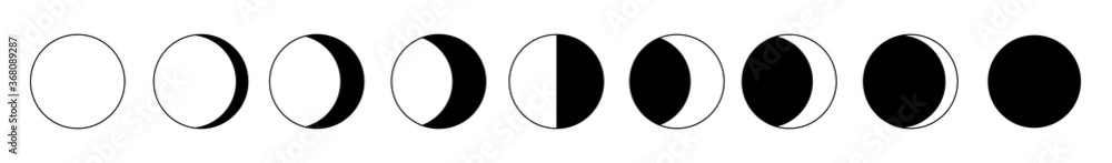Vector illustration of minimalist moon phases Vector illustration of minimalist moon phases