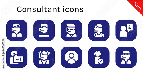 Modern Simple Set of consultant Vector filled Icons