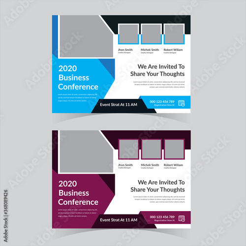 Business Conference Flyer Horizontal Template Design