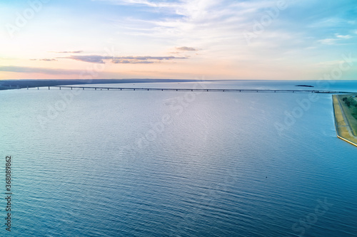 Large Volga river and long ...