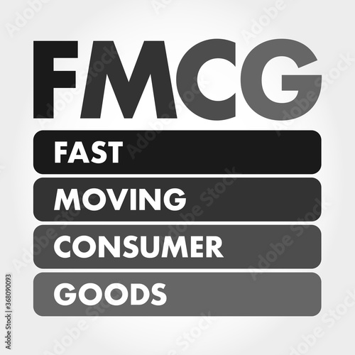 FMCG - Fast Moving Consumer Goods acronym, business concept background