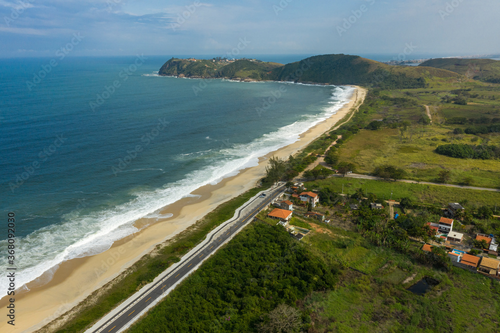 Exotic, paradisiacal, and remote beach. Jaconé beach, Rio de Janeiro state, Brazil.