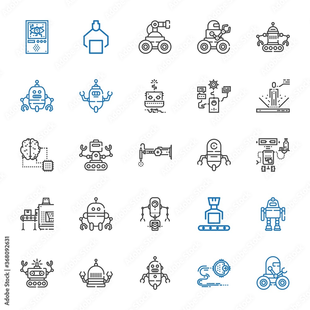 Naklejka premium automation icons set