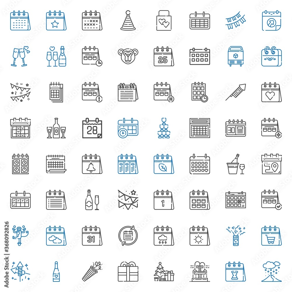 Obraz premium year icons set