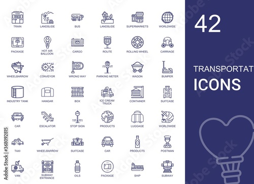 transportation icons set