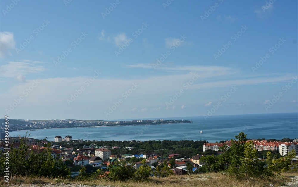 Gelendzhik Bay from a height in the morning
