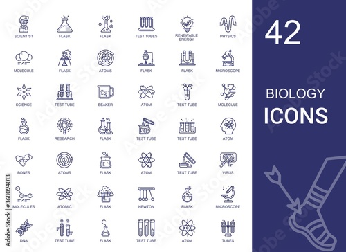 biology icons set