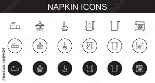 napkin icons set