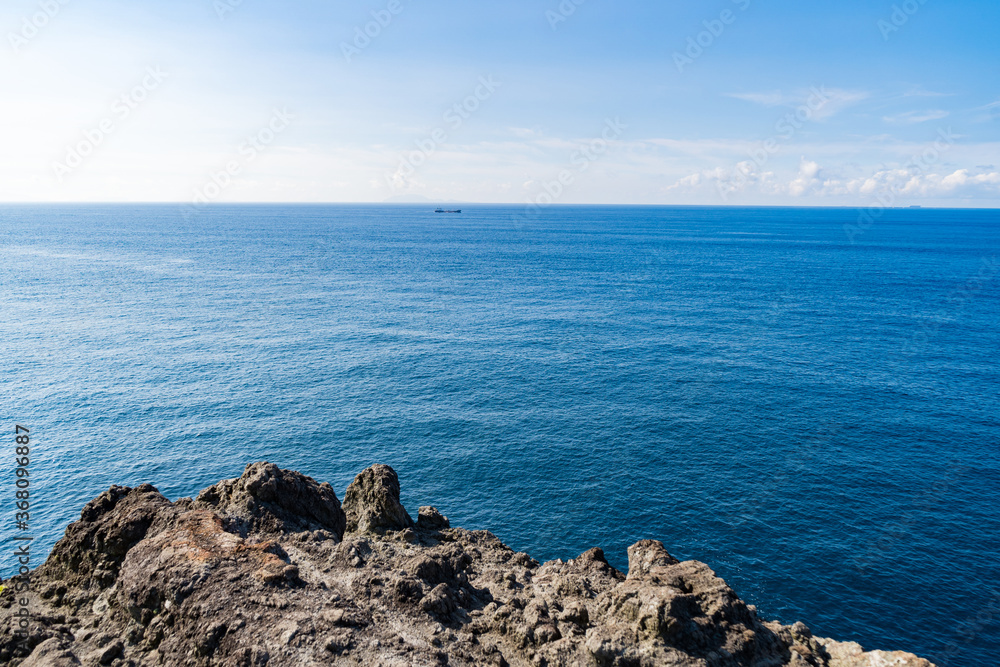 太平洋の海と海岸の岩