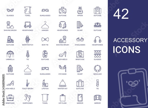 accessory icons set