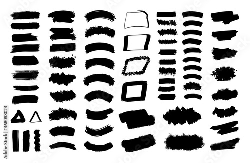 Black spots. Collection of black paint  ink brush strokes  brushes  lines  grungy. Vector set.