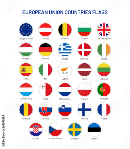 European flags in circles