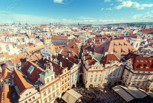 Photography roofs in Prague Old Town Square, the Czech Republic