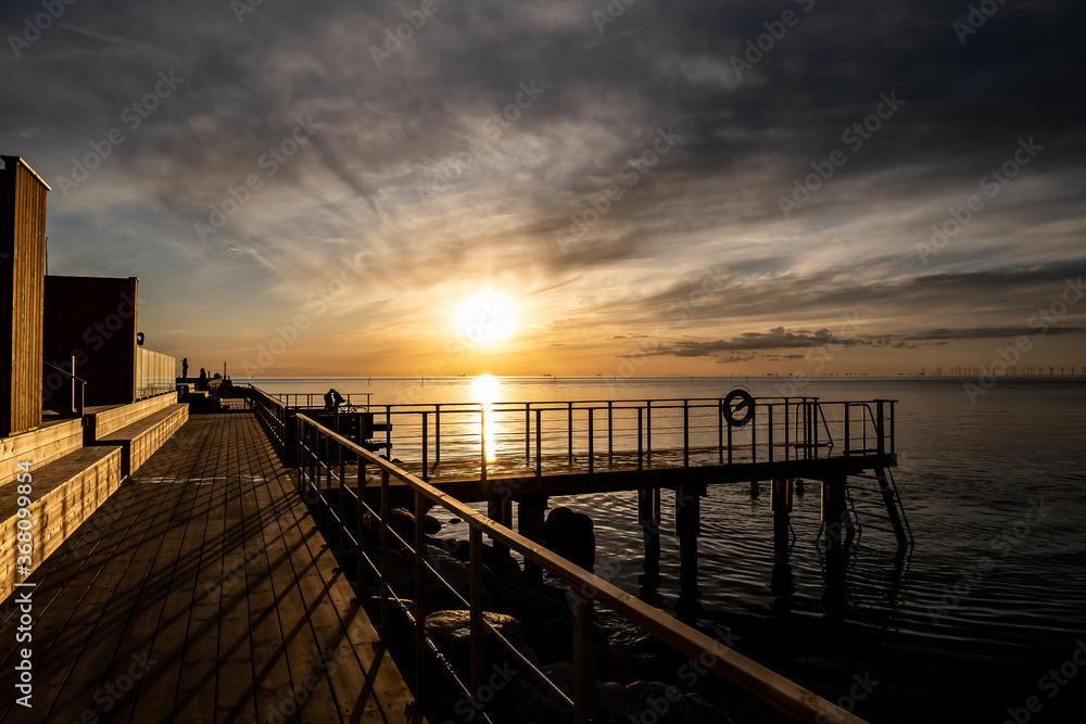 Sunset over the pier