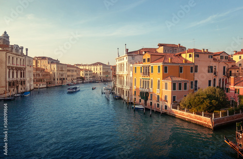 Grand Canal in Venice, Italy in sunset time