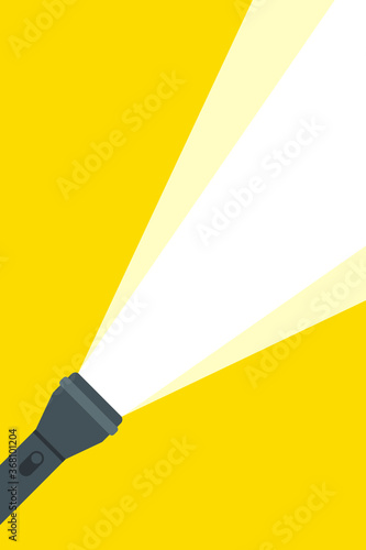 vector flashlight isolated  in yellow background