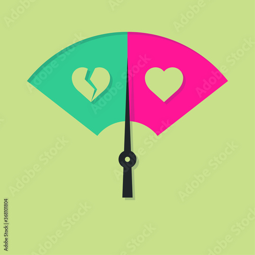 vector art of hate and love meter