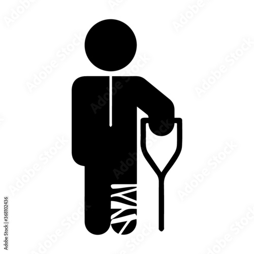 Vector illustration disabled handicap front icon.