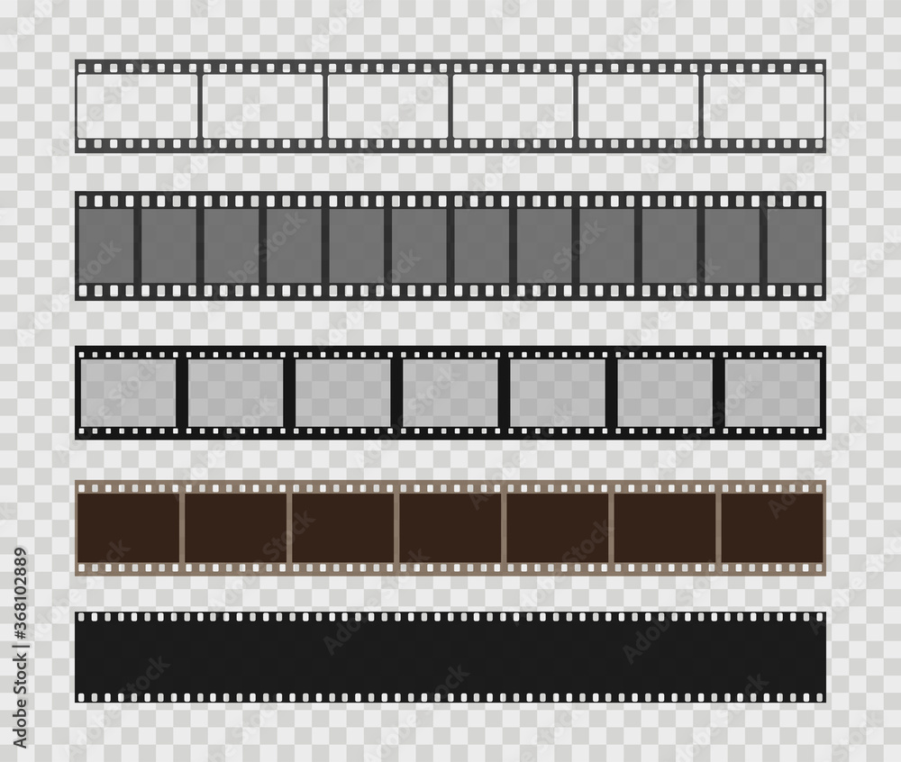 Film strip templates. Creative vector illustration of old retro film strip frame set. Abstract concept graphic element. Vector illustration.