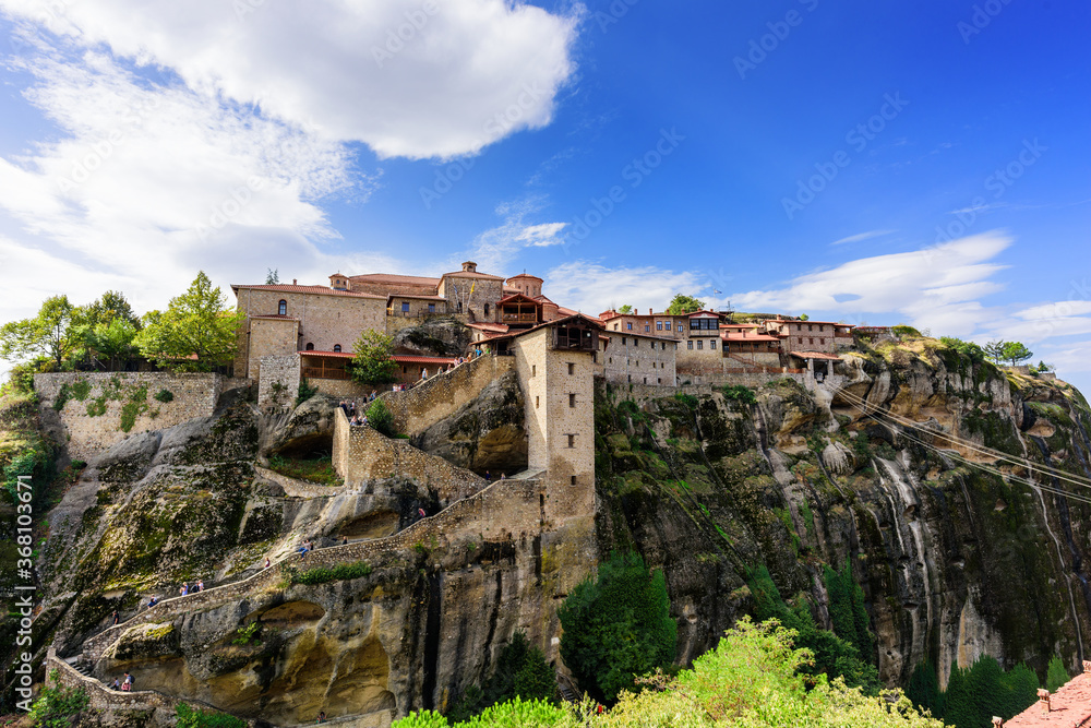Holy Monastery of the Transfiguration of Christ.The monastery, built on an imposing rock, is the oldest, the biggest and the most important among the monasteries of Meteora which are preserved today. 