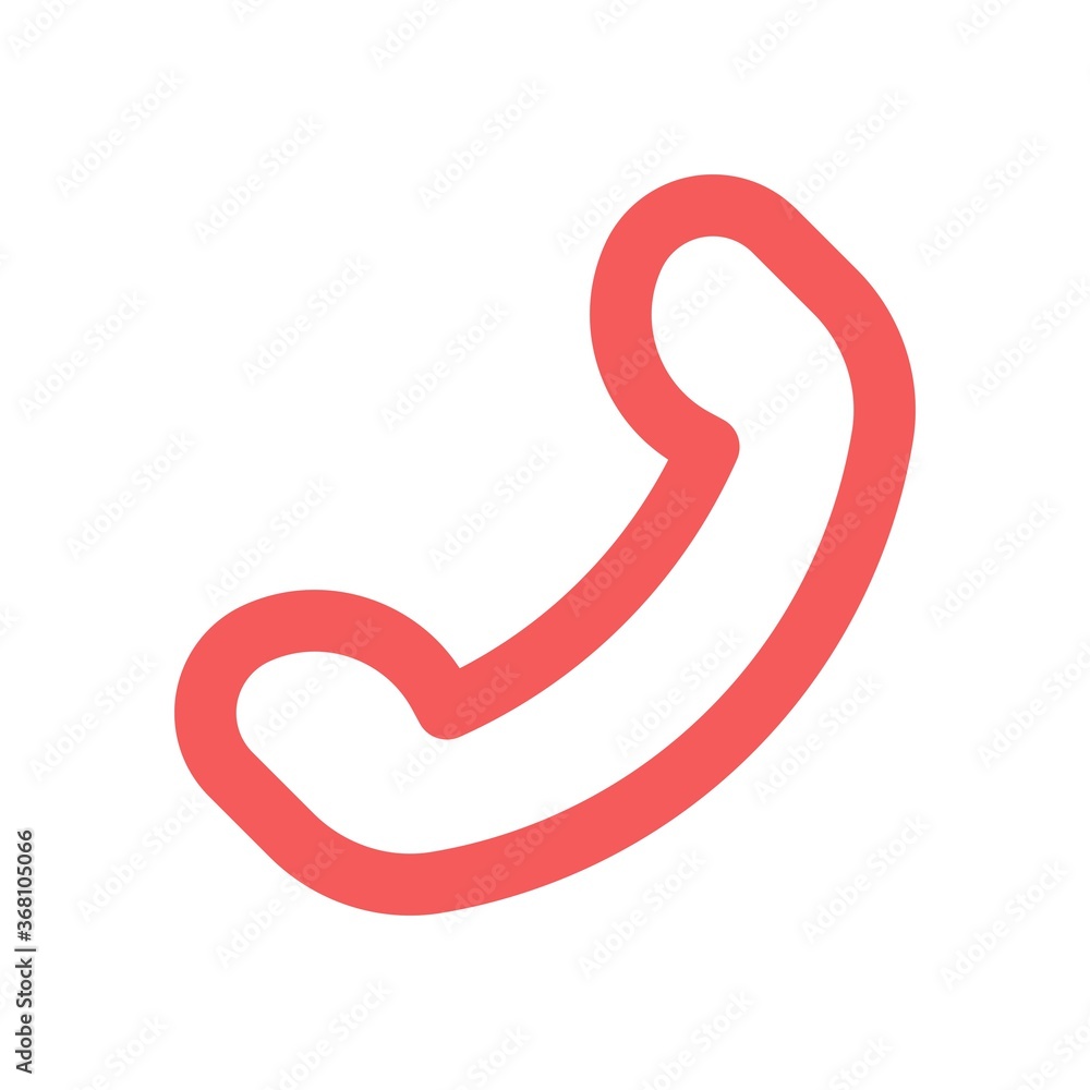 Telephone handset icon in flat design style. Call sign. Stock Vector