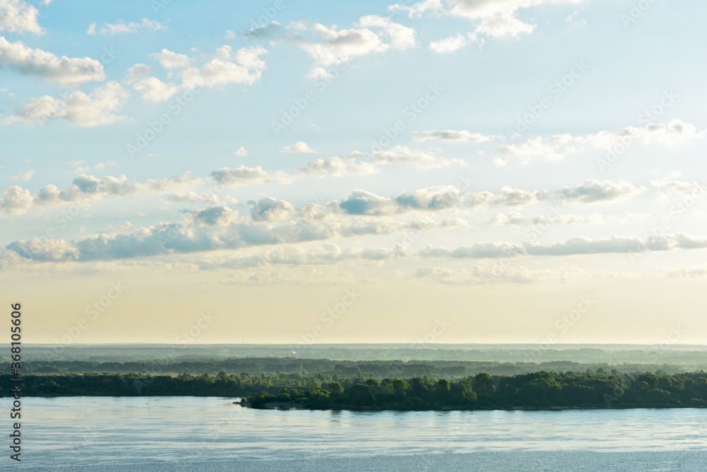 gentle dawn on the Volga River
