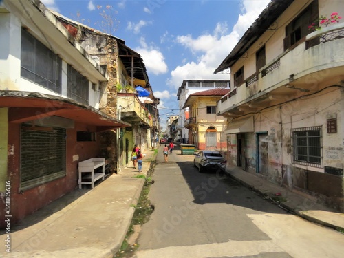 narrow street in the old town in Panama