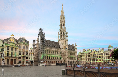 The Grand Place Markt Square in the old town center of Brussels, Belgium, early in the morning. © Kirk Fisher