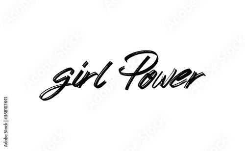 Girl power quote feminist lettering. Calligraphy inspiration graphic design typography element. Hand written card. Simple vector Female sign.