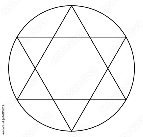 Star Inscribed In A Circle, vintage illustration