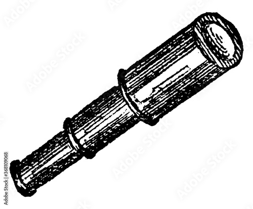 Spy-glass, vintage illustration.
