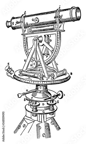 Theodolite, vintage illustration.