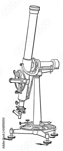 Zenith Telescope, vintage illustration.